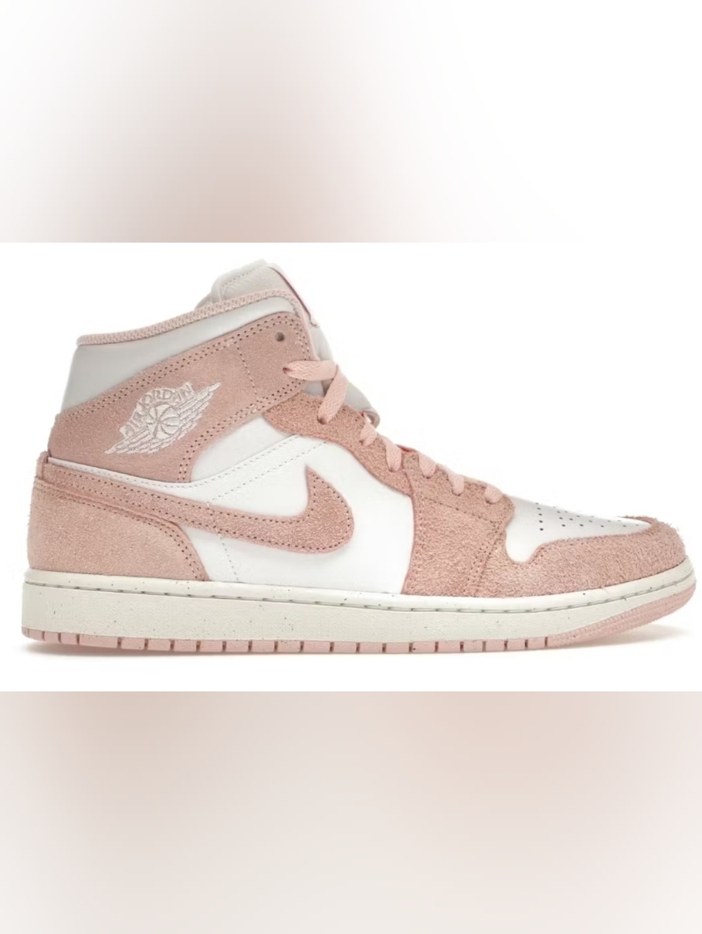 Air Jordan 1 Mid Pink Suede Sneakers Size 11